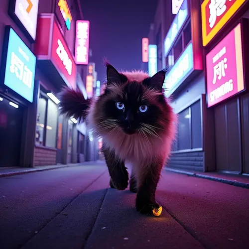 AI image of a pet in cyberpunk style