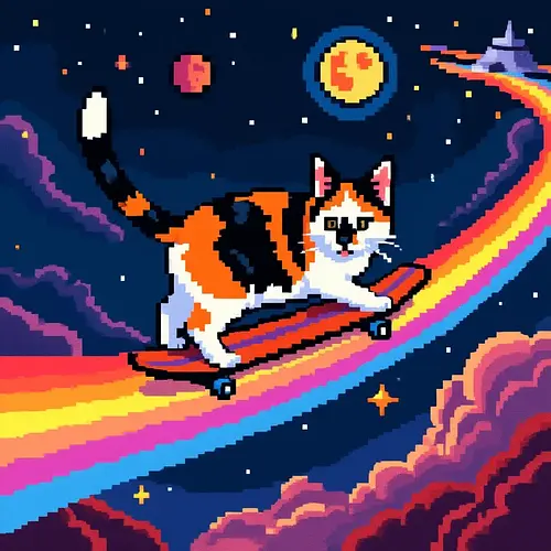 AI image of a pet in pixel art style