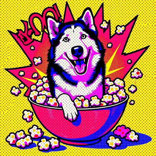 AI image of a pet in pop art style