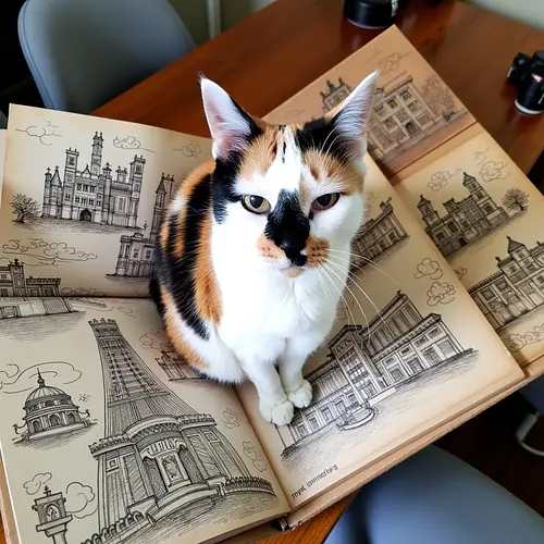 AI pet image at a famous landmark