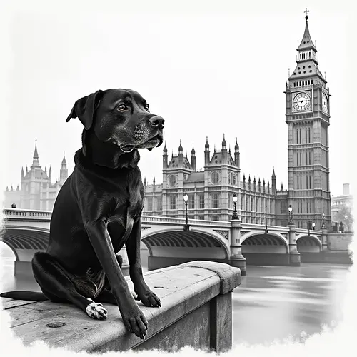 AI pet image at Big Ben in London