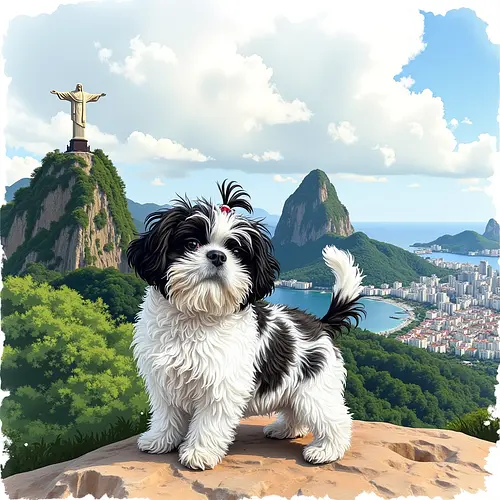 AI pet image at Christ the Redeemer in Brazil