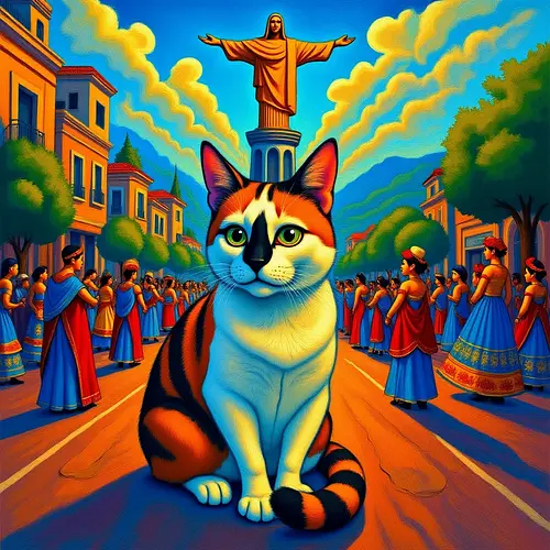 AI pet image at Christ the Redeemer in Brazil
