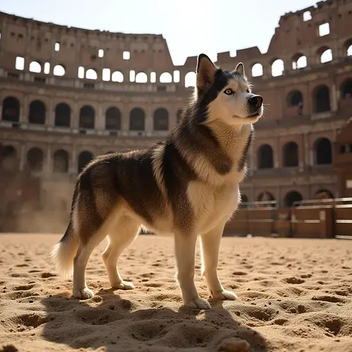 AI pet image at the Colosseum in Rome
