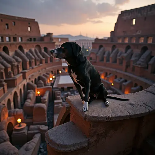 AI pet image at the Colosseum in Rome