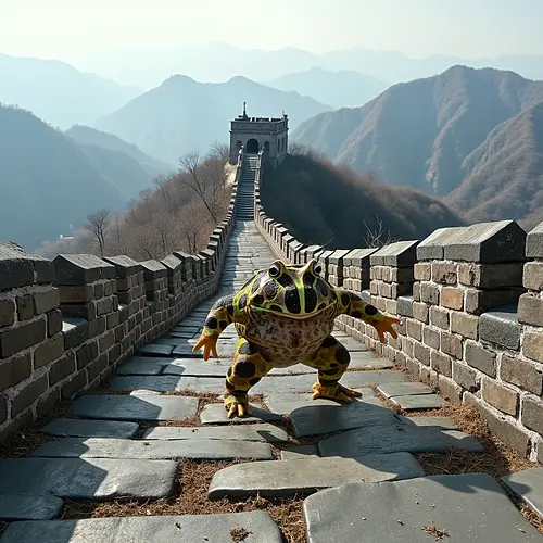 AI pet image at the Great Wall of China