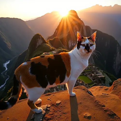 AI pet image at Machu Picchu in Peru