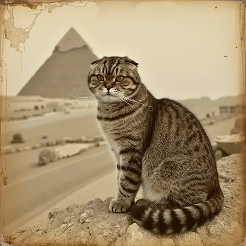 AI pet image at the Pyramids of Giza in Egypt