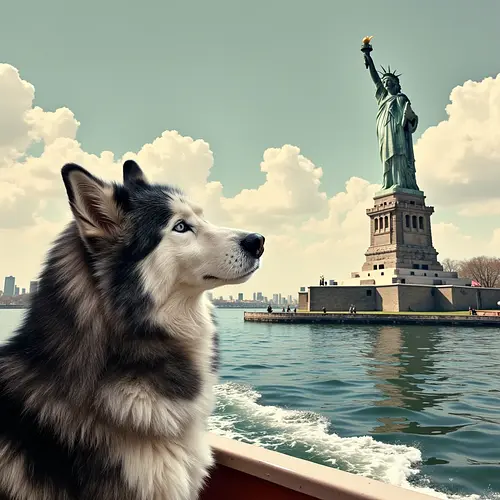 AI pet image at the Statue of Liberty in New York