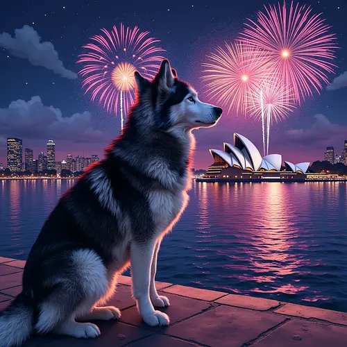 AI pet image at the Sydney Opera House in Australia