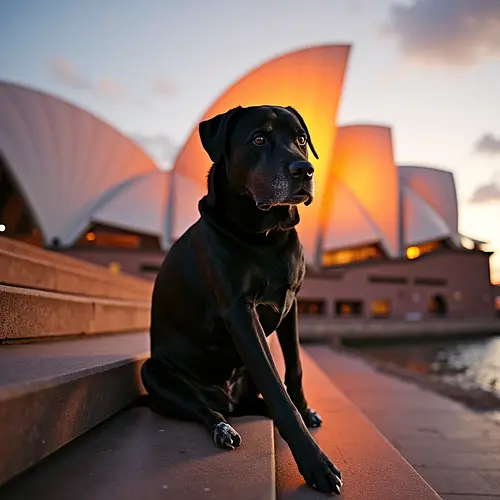 AI pet image at the Sydney Opera House in Australia