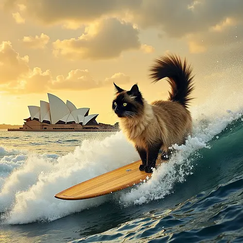 AI pet image at the Sydney Opera House in Australia