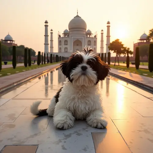 AI pet image at the Taj Mahal in India