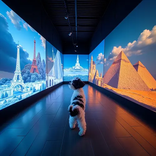 AI-generated pet image with country-themed background
