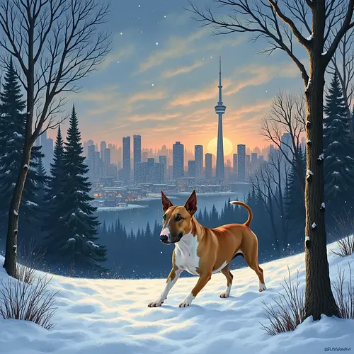 AI-generated pet image by a Canadian lake