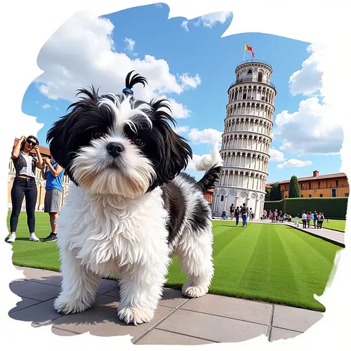AI-generated pet image in an Italian piazza