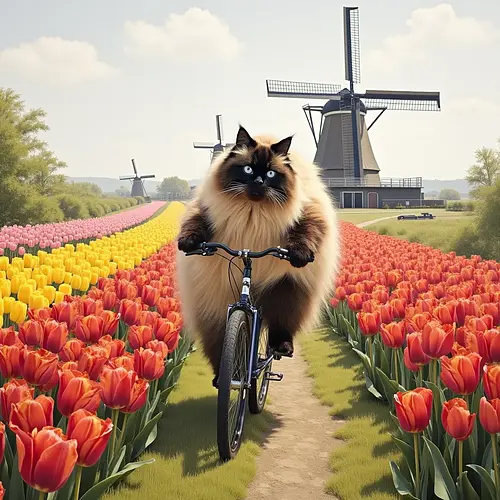 AI-generated pet image by a Dutch canal