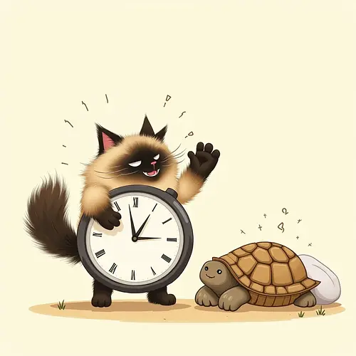 Clock showing speed difference in portraits