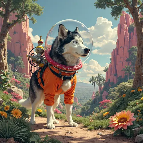 AI-generated pet in astronaut costume