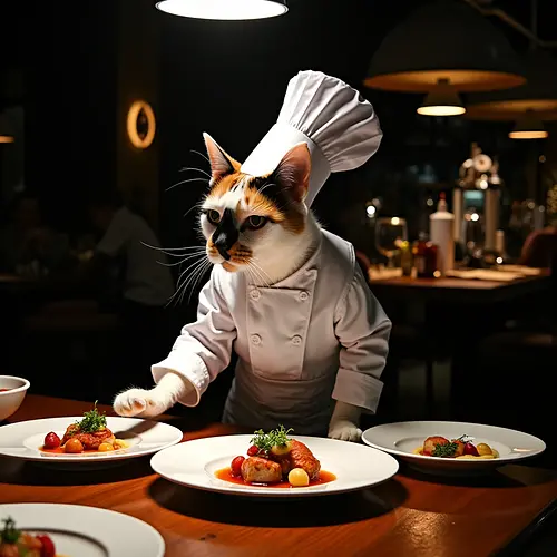 AI-generated pet in chef costume
