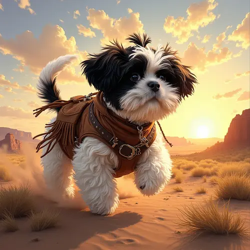 AI-generated pet in cowboy costume