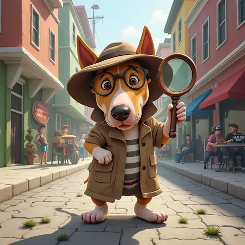 AI-generated pet in detective costume