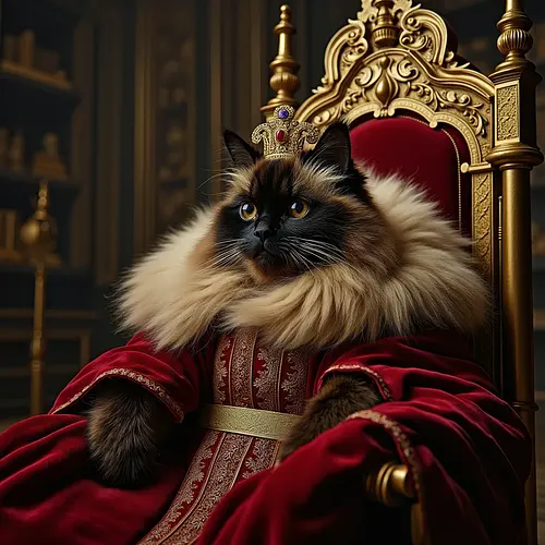 AI-generated pet in royal costume