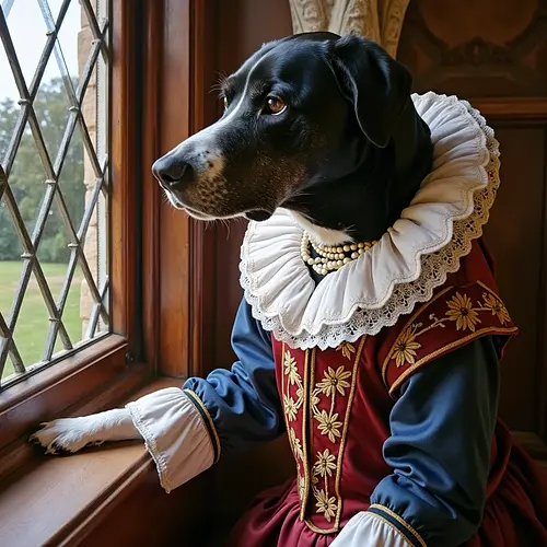 AI-generated pet in royal costume