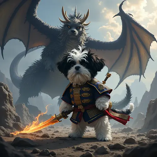 AI-generated pet in samurai costume