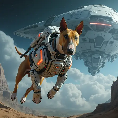 AI-generated pet in superhero costume