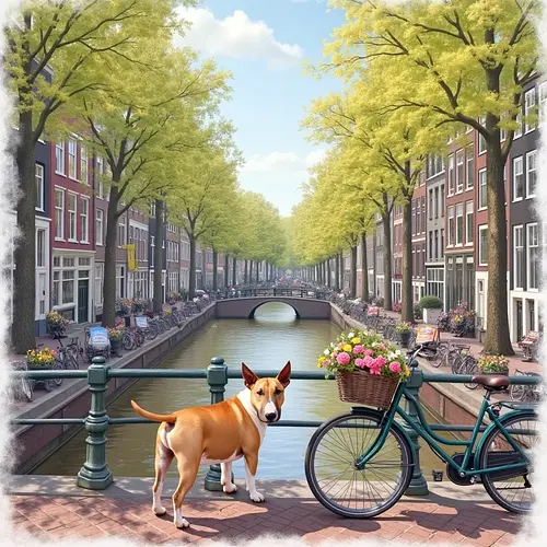 AI-generated pet image on an Amsterdam canal