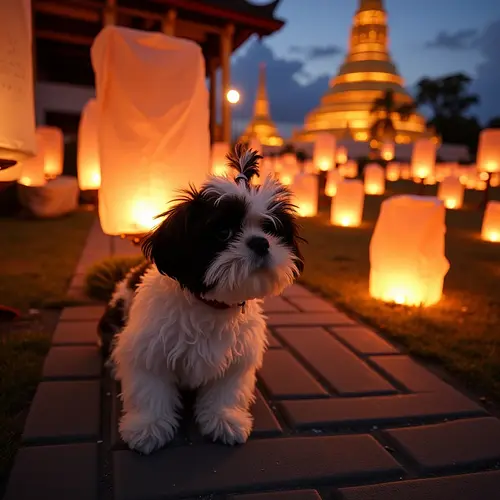AI-generated pet image at Wat Arun