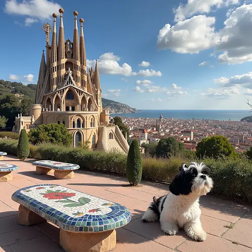 AI-generated pet image at Sagrada Família