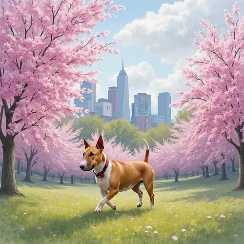 AI-generated pet image with Boston skyline