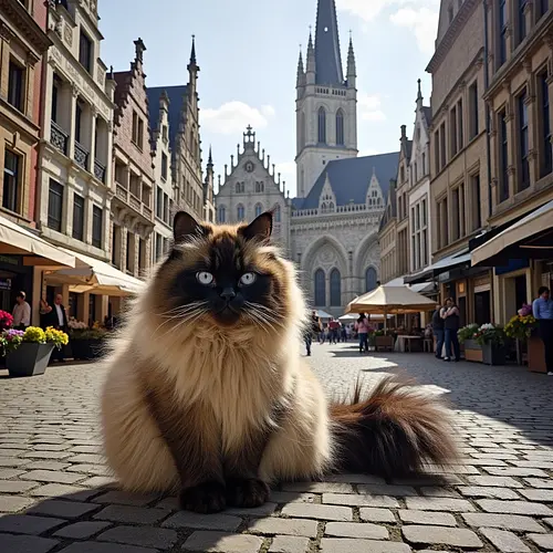 AI-generated pet image with Brussels landmarks