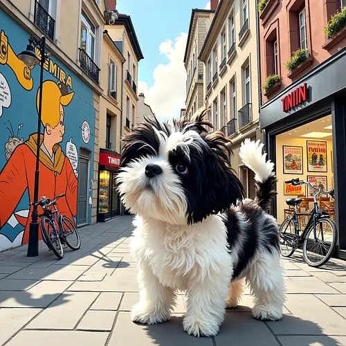 AI-generated pet image with Brussels landmarks