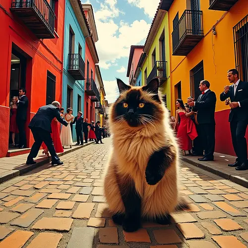 AI-generated pet image with Buenos Aires landmark