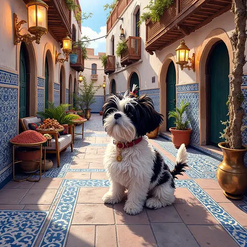 AI-generated pet image with Casablanca landmark