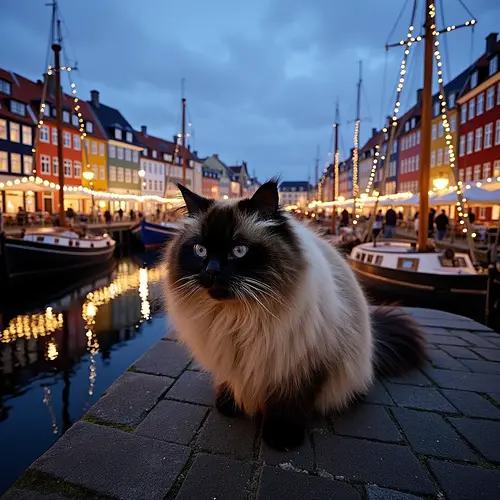 AI-generated pet image with Copenhagen harbor