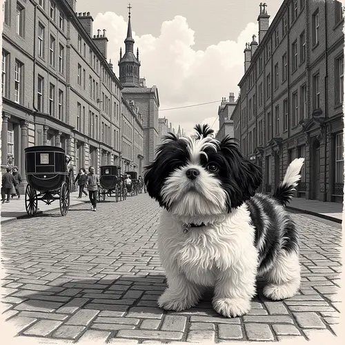 AI-generated pet image with Edinburgh Castle