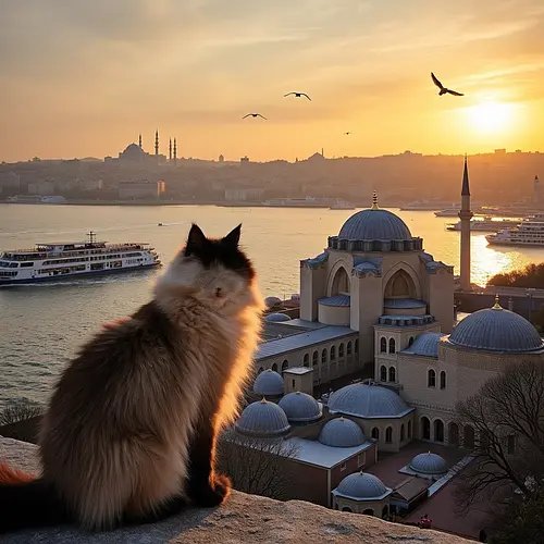 AI-generated pet image with Hagia Sophia