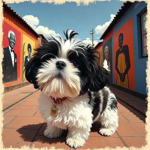 AI-generated pet image with Johannesburg skyline