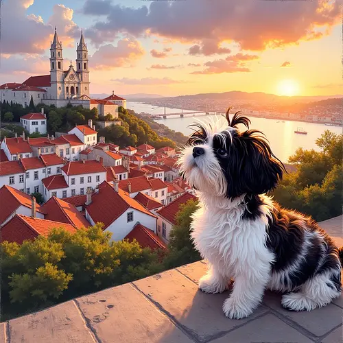 AI-generated pet image with Lisbon tram