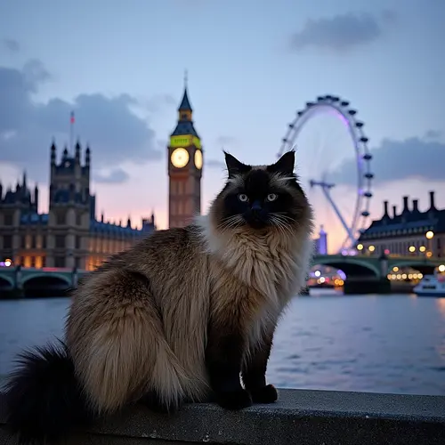 AI-generated pet image with Tower Bridge