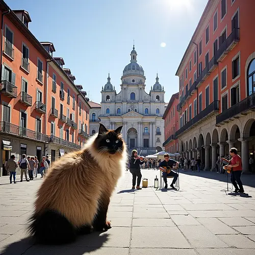 AI-generated pet image in Plaza Mayor