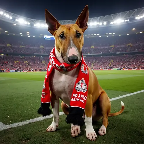 AI-generated pet image with Manchester skyline