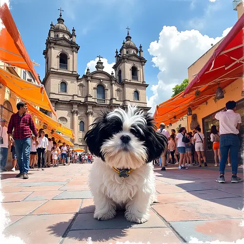 AI-generated pet image with Mexico City backdrop