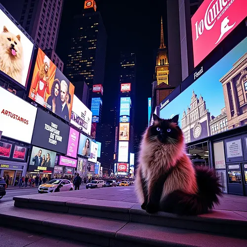 AI-generated pet image with New York skyline