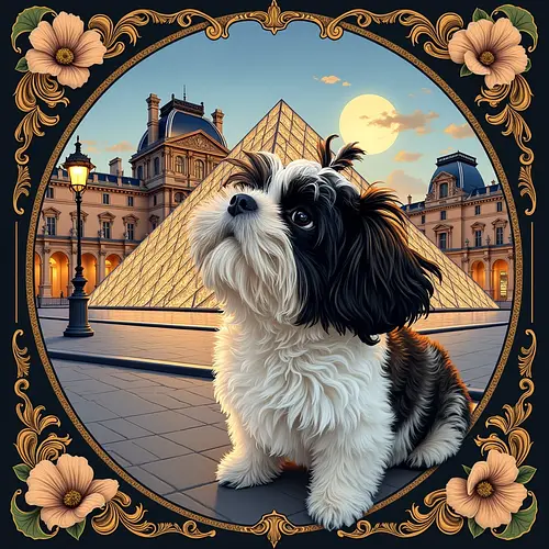 AI-generated pet image with Eiffel Tower