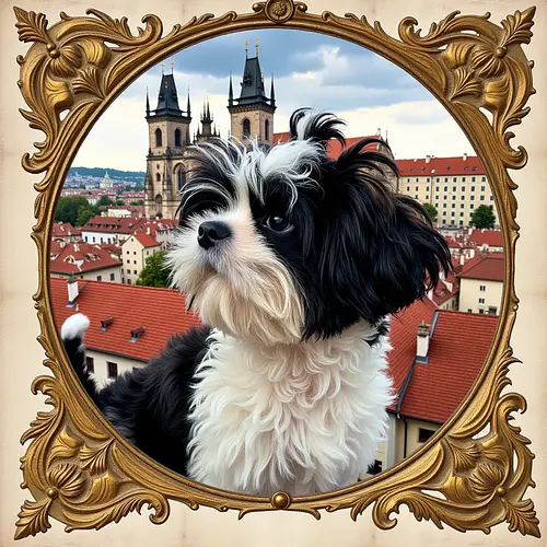 AI-generated pet image on Charles Bridge